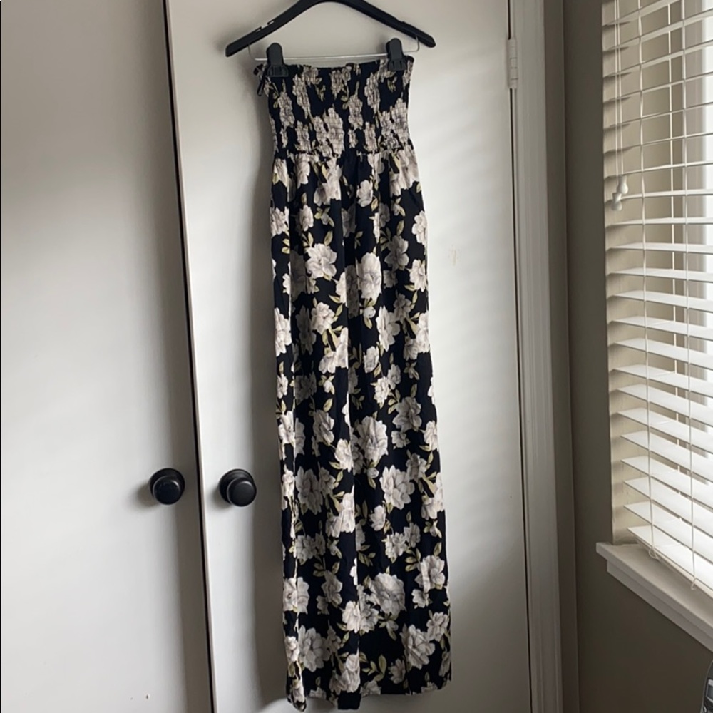 Strapless Floral Maxi Dress